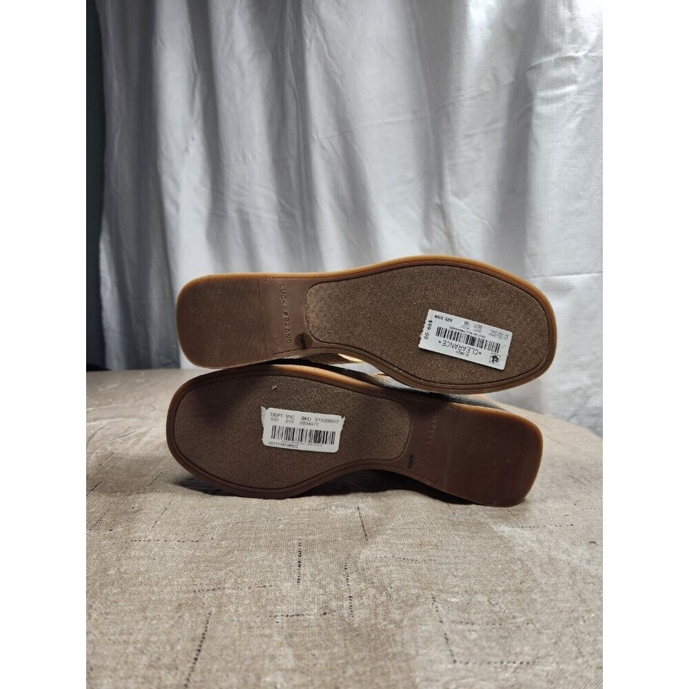 Lucky Brand Women's Size 7.5 M Delukah Ankle Strap Slingback Wedge Sandals (647 - Picture 11 of 11